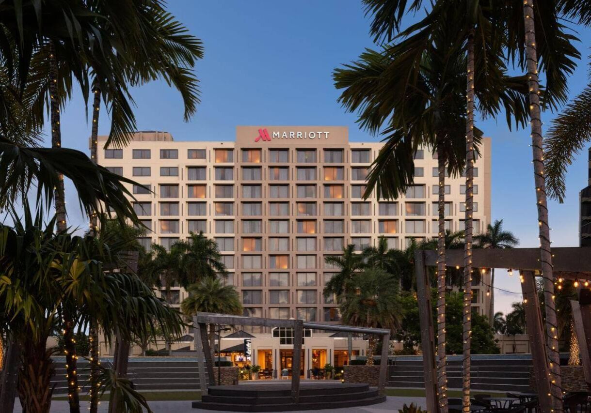 Hotel image through the courtyard